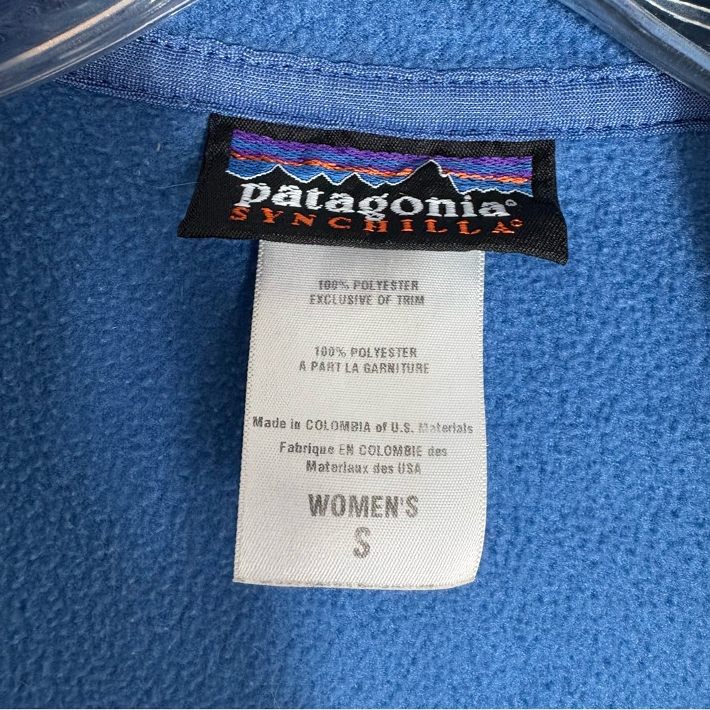 PATAGONIA SYNCHILLA Lightweight Zip-Up Fleece Jacket in Blue Size Small - Picture 6 of 7